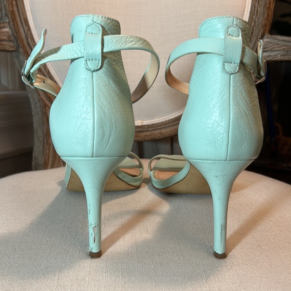 Banana Republic JAYLEN Strappy Ankle High Heel Sandal. Mint/Menthe. Size 10 - Picture 2 of 10